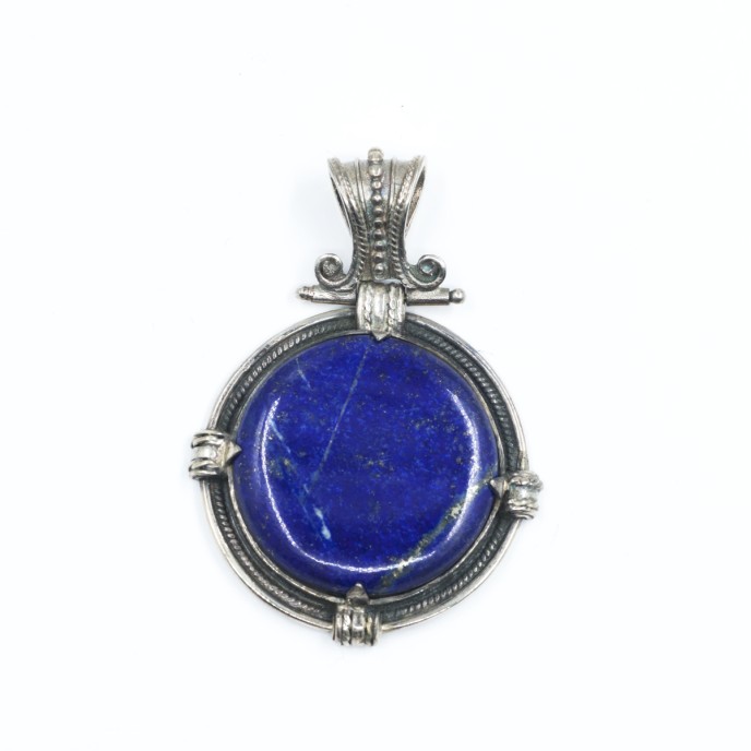 Pandantiv rotund lapis lazuli Argint