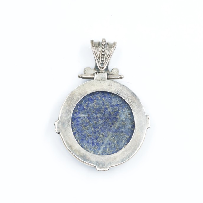 Pandantiv rotund lapis lazuli Argint