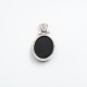 Pandantiv oval obsidian anou Baroc Argint