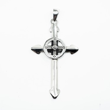 Pandantiv cruce rozeta xl Argint