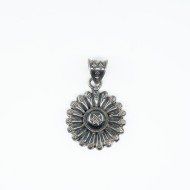 Pandantiv rotund India model floare Argint