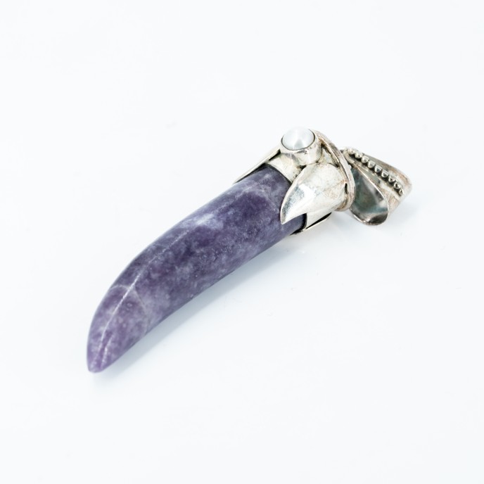 Pandantiv gheara piatra charoit sidef Argint