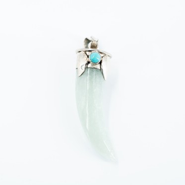 Pandantiv gheara piatra jad turcoaza Argint