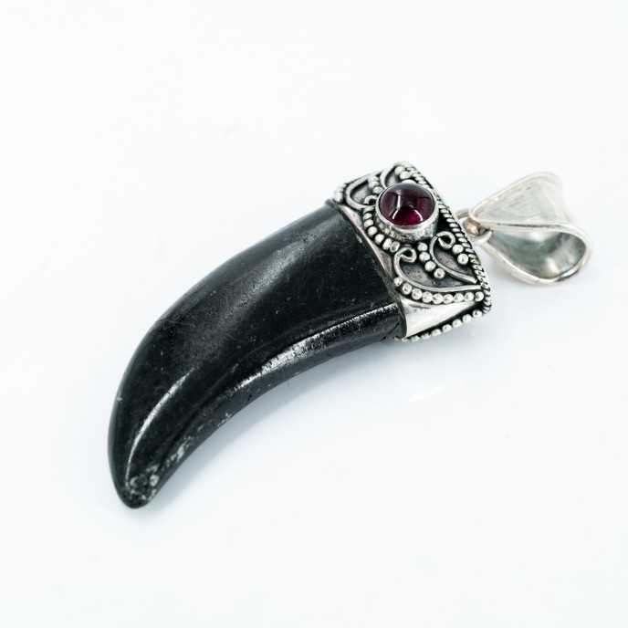 Pandantiv gheara piatra onix granat Argint