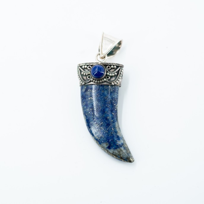 Pandantiv gheara piatra lapis lazuli Argint