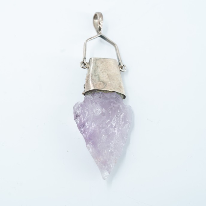 Pandantiv varf sageata ametist cuarz.verde Argint