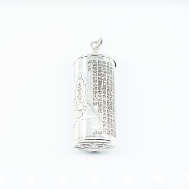Pandantiv caseta cilindrica rugaciune lotus Argint