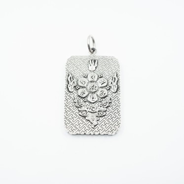 Pandantiv placuta Avalokitesvara mantra Argint