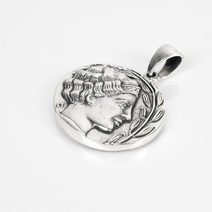 Pandantiv moneda Alexandru Macedon Argint