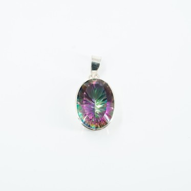 Pandantiv oval topaz mistic Argint