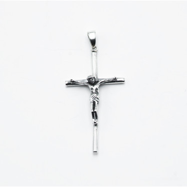 Pandantiv cruce simpla Isus 29*55mm Argint