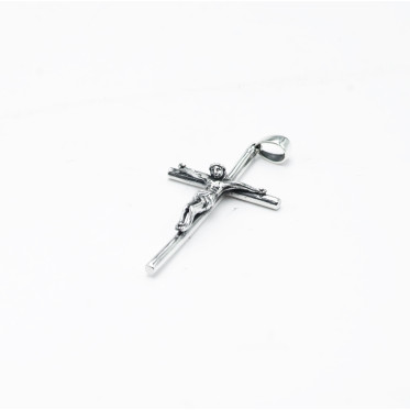 Pandantiv cruce simpla Isus 29*55mm Argint