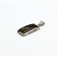 Pandantiv dreptunghiular chihlimbar maro-auriu 5.5cm Argint