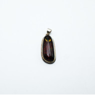Pandantiv oval chihlimbar cognac 5.3cm Argint