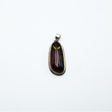 Pandantiv oval chihlimbar cognac 5.3cm Argint