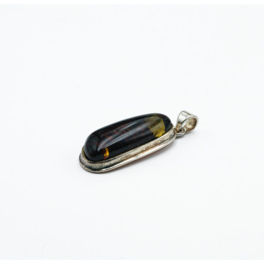 Pandantiv oval chihlimbar cognac 5.3cm Argint