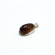 Pandantiv picatura chihlimbar cognac 4.5cm Argint