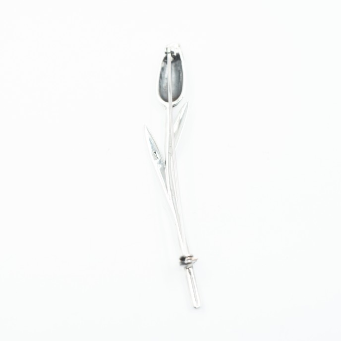 Brosa lalea 7.5cm Argint
