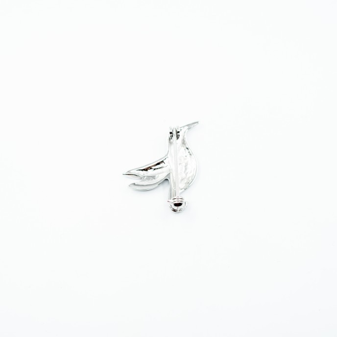 Brosa pasare colibri 3.2cm Argint