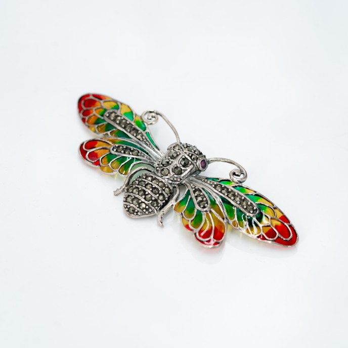 Brosa-pandantiv fluture marcasite Argint Brosa-pandantiv fluture marcasite Argint