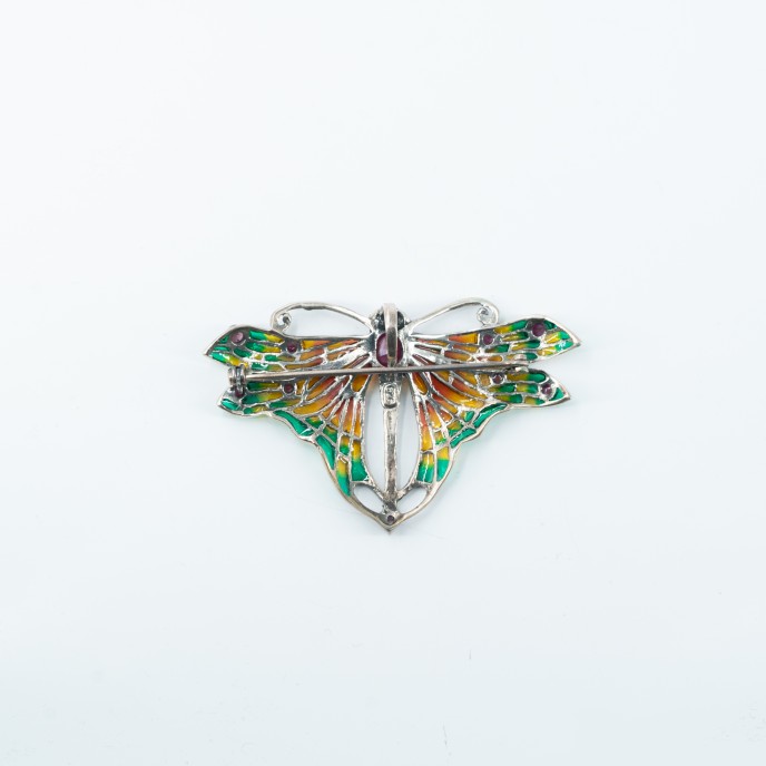Brosa-pandantiv fluture rubine Argint Brosa-pandantiv fluture rubine Argint