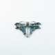 Brosa-pandantiv fluture rubine Argint
