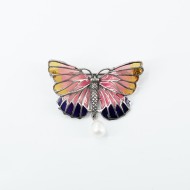 Brosa fluture perla Argint