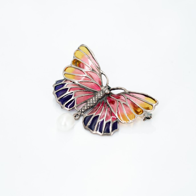 Brosa fluture perla Argint Brosa fluture perla Argint