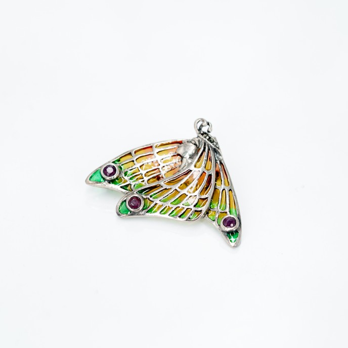 Brosa-pandantiv profil de zana Argint