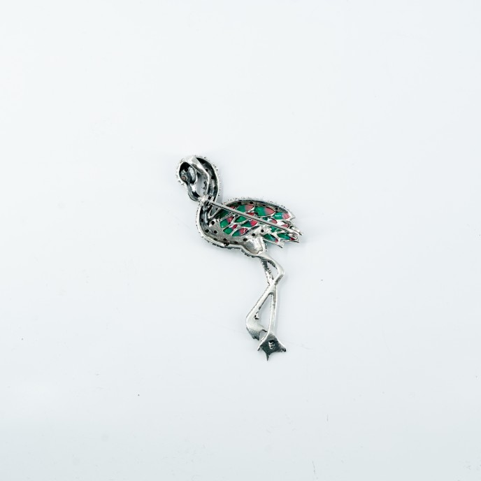 Brosa flamingo marcasite Argint Brosa flamingo marcasite Argint