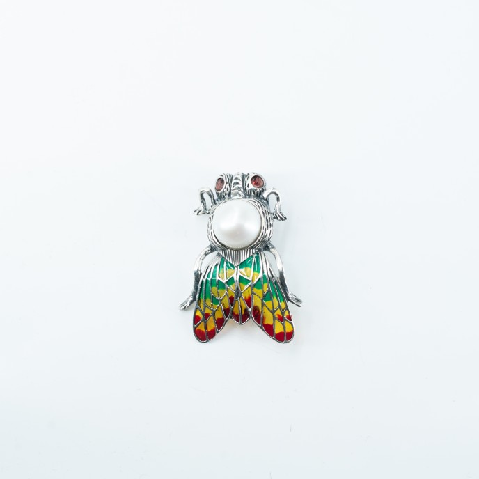 Brosa-pandantiv fluture-perla Argint Brosa-pandantiv fluture-perla Argint