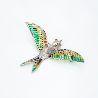 Brosa pasare colibri Argint