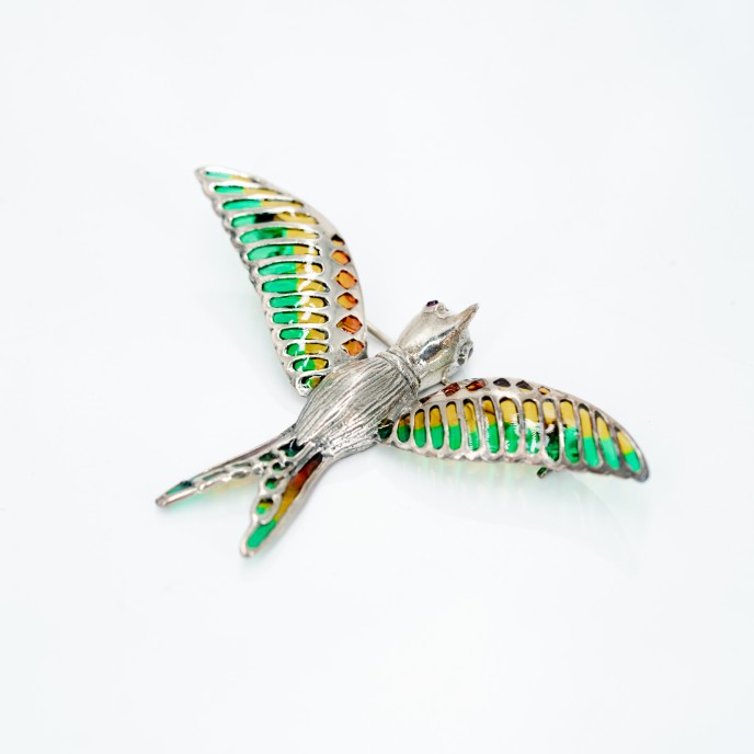 Brosa pasare colibri Argint Brosa pasare colibri Argint