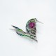 Brosa pasare colibri rubin Argint Brosa pasare colibri rubin Argint