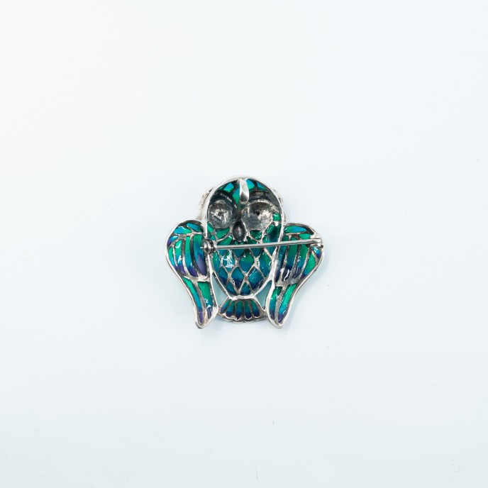 Brosa-pandantiv bufnita Argint