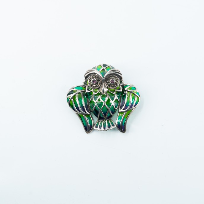 Brosa-pandantiv bufnita Argint