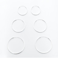 Cercei tip creola dreptunghiulara 1.5mm Argint