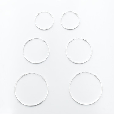 Cercei tip creola dreptunghiulara 1.5mm Argint