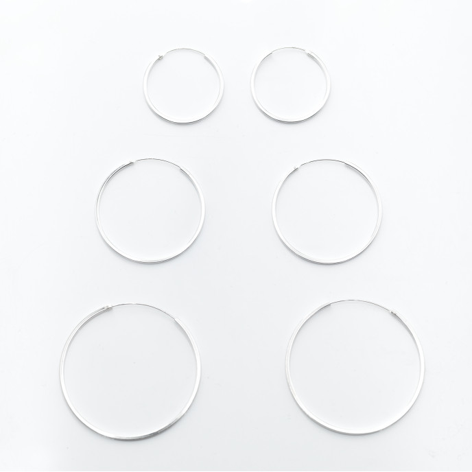 Cercei tip creola dreptunghiulara 1.5mm Argint