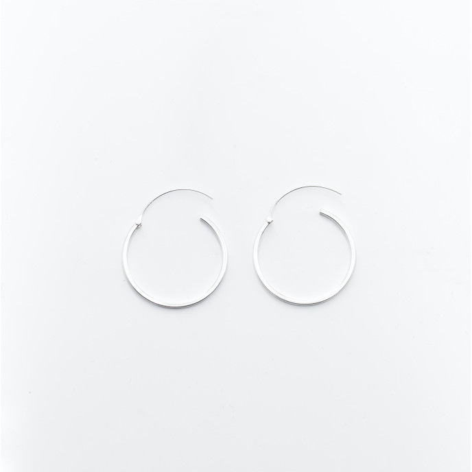 Cercei tip creola dreptunghiulara 1.5mm Argint