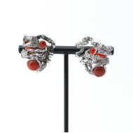 Cercei spuma marii carneol Argint