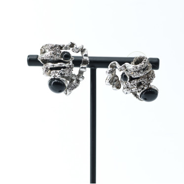 Cercei spuma marii onix Argint