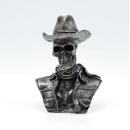 Statueta cap de mort cowboy Argint