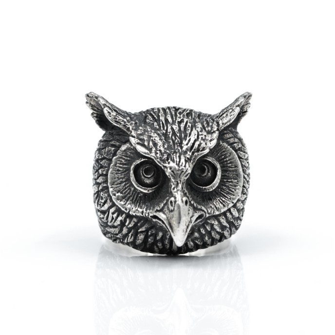Inel masiv cap de bufnita Argint
