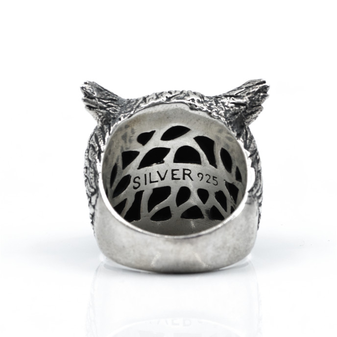 Inel masiv cap de bufnita Argint