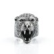 Inel masiv cap de leopard Argint