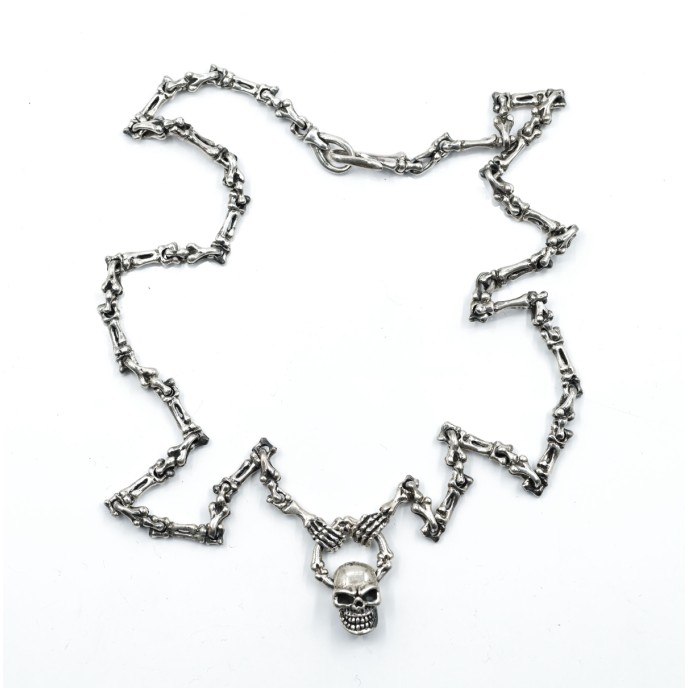 Colier oase cap de mort Argint
