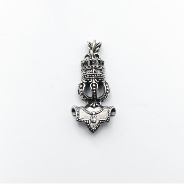 Pandantiv gotic bust coroana regala Argint