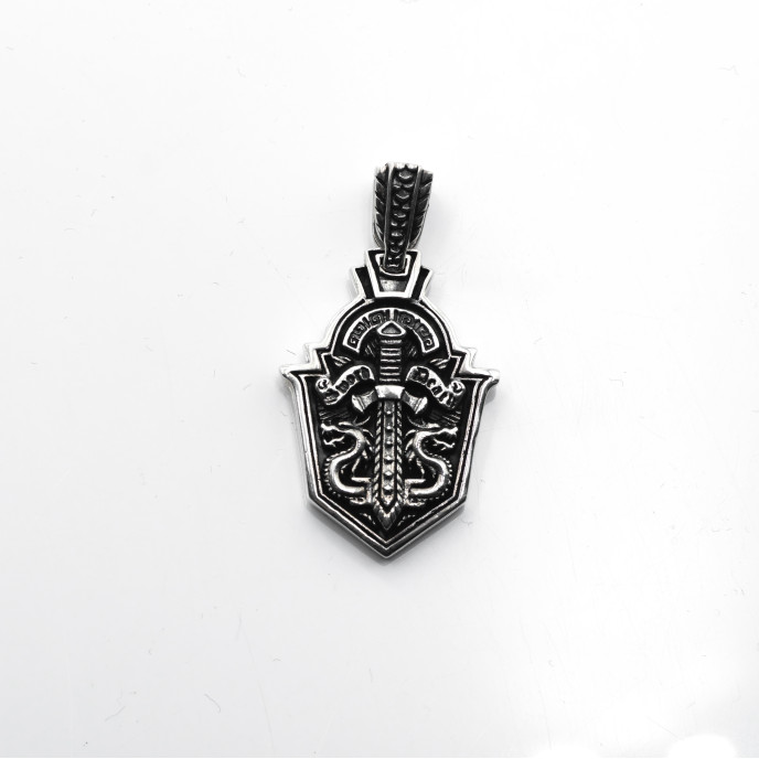 Pandantiv gotic blazon cu sabie Argint