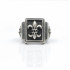 Inel dreptunghiular Fleur de Lis c.z.negru Argint